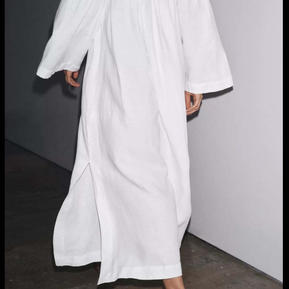 ๐ 2026 ZARA WOMAN LINEN Off-Shoulder White
MIDI DRESS - Picture 5 of 6